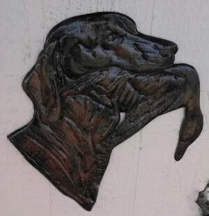 Hunting Dog with Bird Plaque