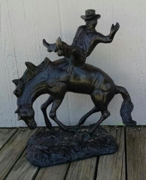 Small Bronc with Rider on
