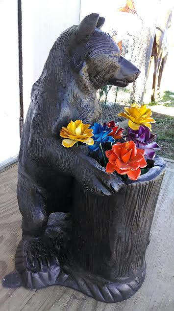 Standing Grizzly with Stump