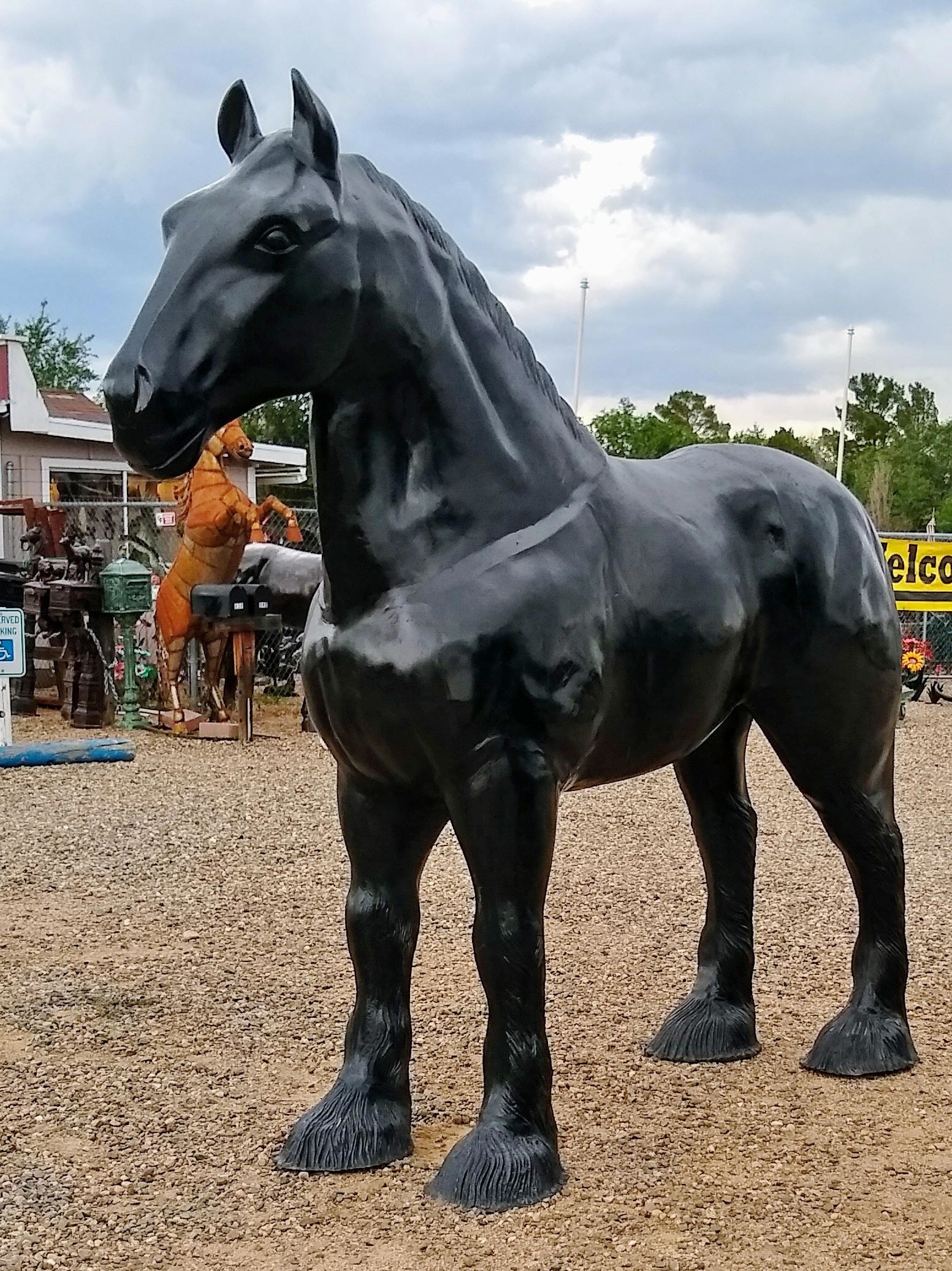 Percheron statue at Iron and Ivy